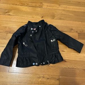 Little girls faux leather jacket